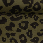 Kunstleder Wildleder Suede Clara oliv Leo print